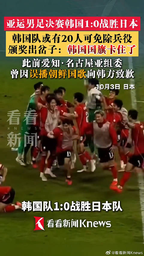 韩亚运男足20人可免兵役