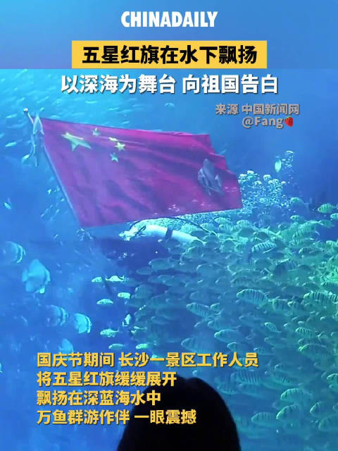 点赞！五星红旗在水下飘扬太震撼