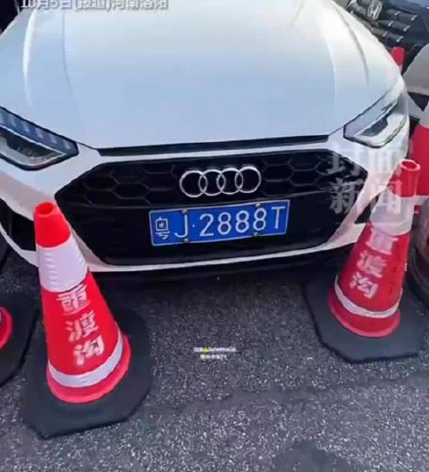 粤J2888T女车主带偏近百车倒车10公里，国庆洛阳获专属车位