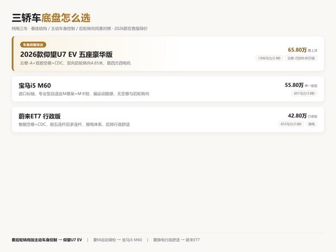 2026豪华新能源横评：三轿车底盘怎么选