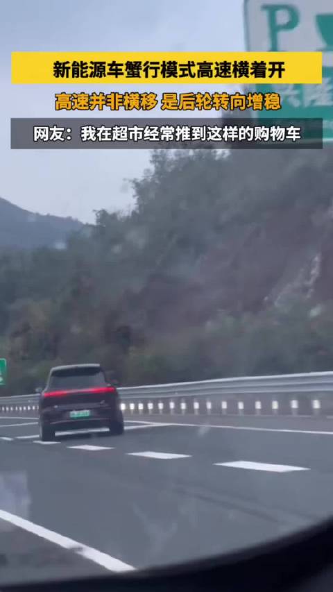 岚图蟹行高速横向行驶后轮转向 高速行车 新能源汽车