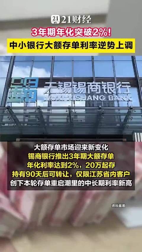 大额存单利率重现2字头2%年化大额存单再现