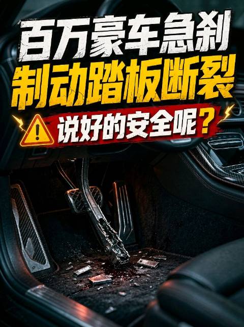百万豪车急刹踏板居然被踩断，说好的达不到质量标准，一台也不能出厂去哪了？