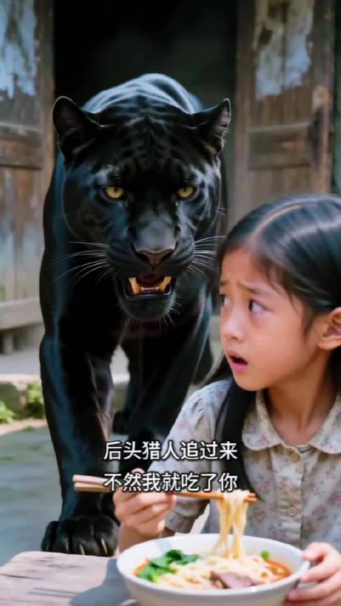 这黑豹把小姑娘都吓哭了黑豹