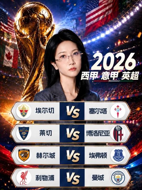埃尔切vs塞尔塔 莱切vs博洛尼亚 赫尔城vs埃弗顿 利物浦vs曼城