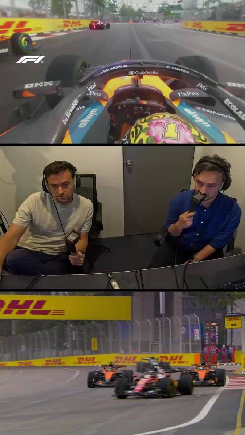 F1新加坡冲刺赛迈凯伦队友相撞，解说员按太阳穴
