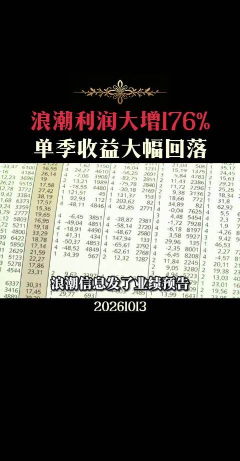 浪潮利润大增176%%，单季收益大幅回落