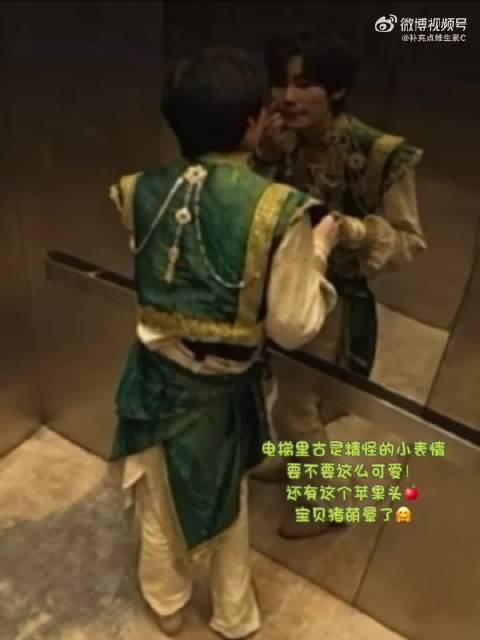 张真源进电梯第一件事照镜子整理造型