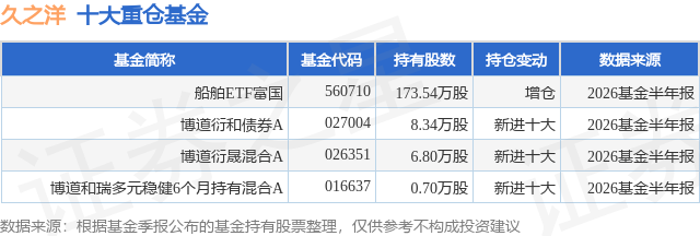 10月15日久之洋跌6.31%，船舶ETF富国基金重仓该股