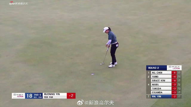殷若宁收官洞保帕交74杆，两轮过后-2杆