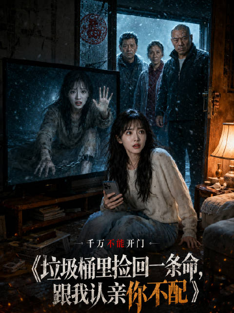 短剧·垃圾桶里捡回一条命，跟我认亲你不配-第54集-林南枫突然遭遇亲生父母上门认亲，家中一台损坏未插电的电视机却突然播放