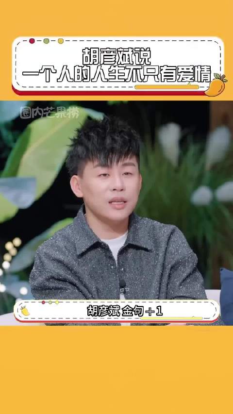 胡彦斌说一个人的人生不只有爱情