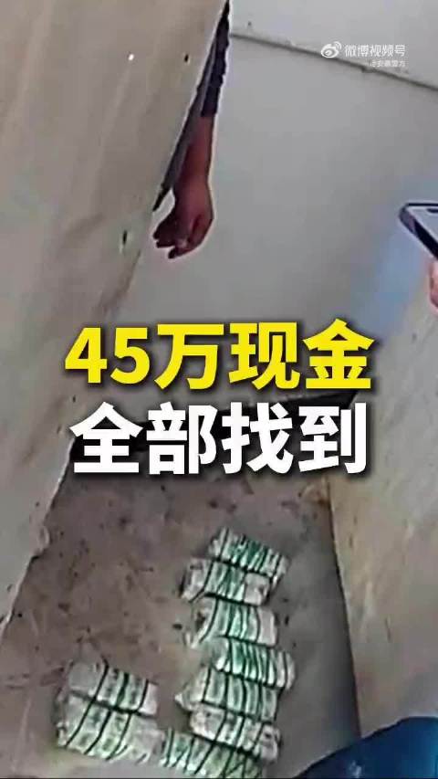 45万现金遗失民警全部找回