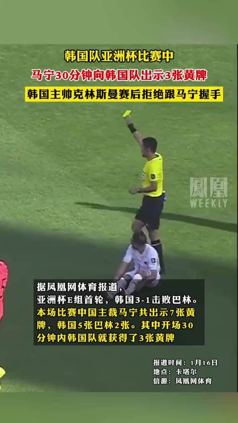 马宁30分钟3黄牌，克林斯曼拒握手