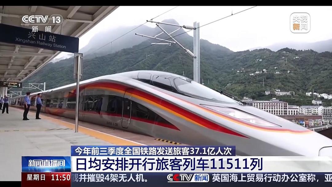 今年前三季度全国铁路发送旅客37.1亿人次，创历史同期新高