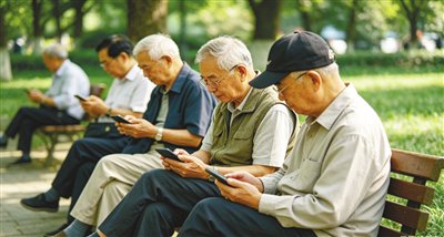 老年人沉迷手机 “行为成瘾”伤害身心 老年人沉迷手机 “行为成瘾”伤害身心
