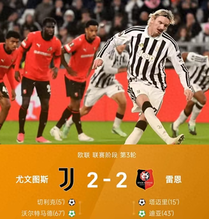 三分飞了！尤文2-2雷恩，卢库米绝杀被吹，斯帕莱蒂帅位拉响警报