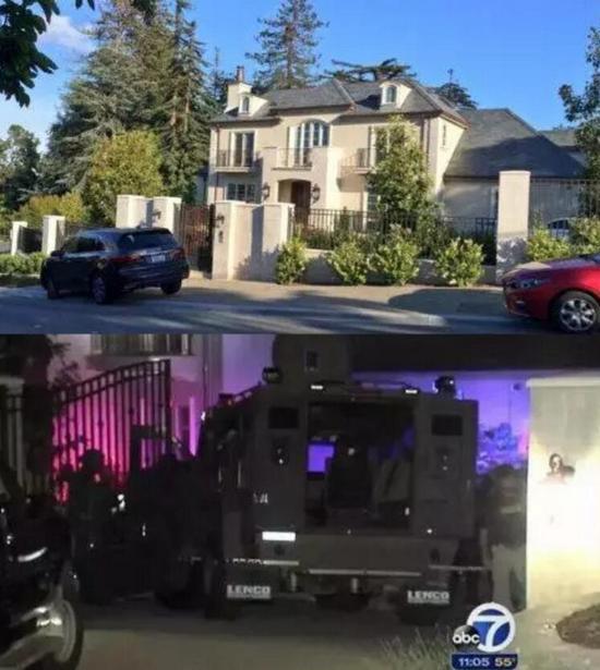 装甲车攻入新闻图片与房子大门对比