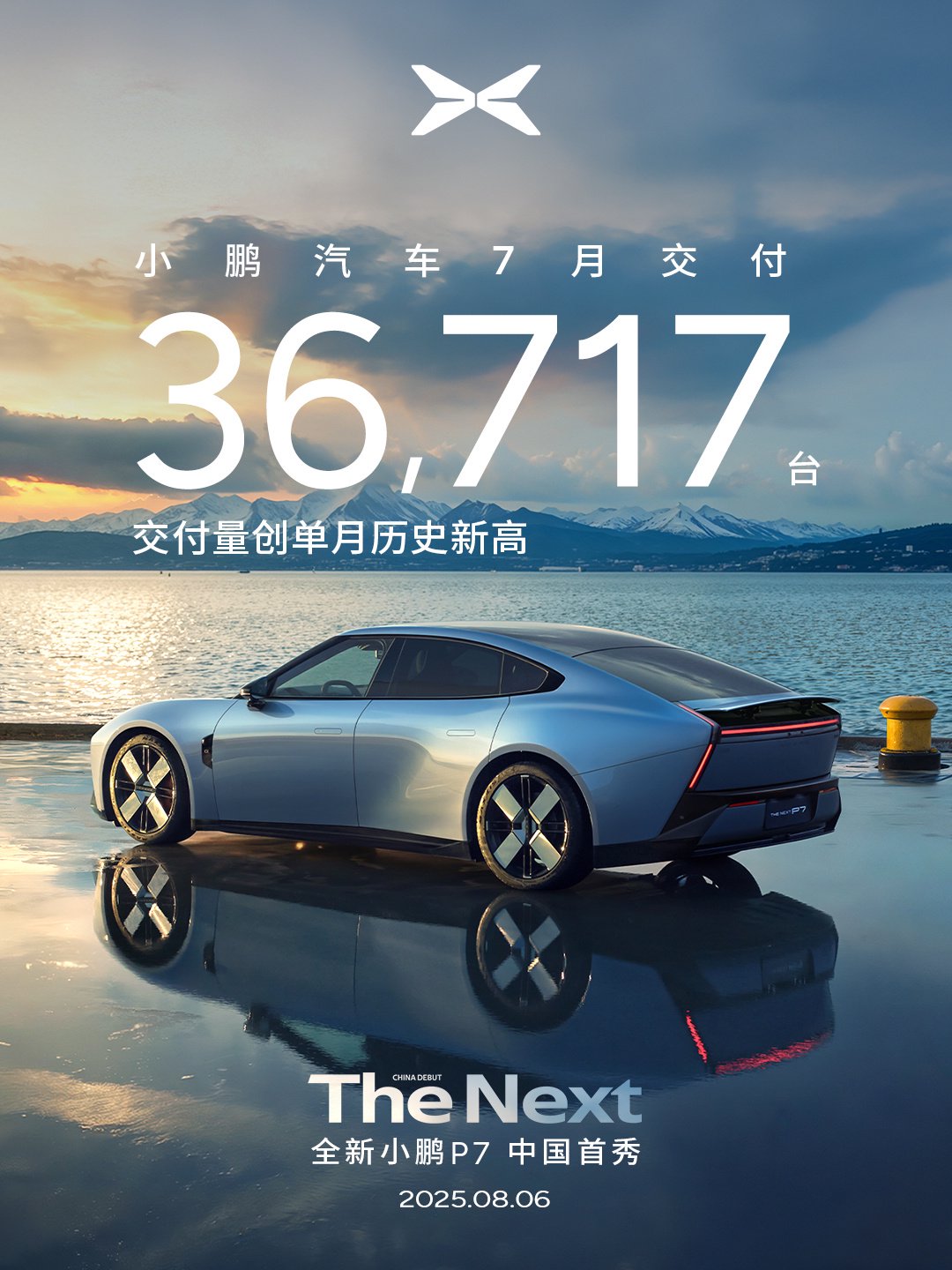 7月小鹏汽车逆势交付36717台创单月新高