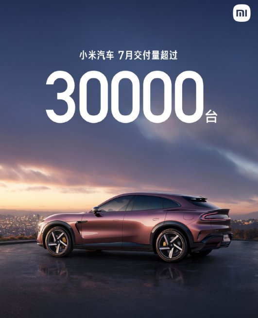 7月车企交付量出炉,小米汽车超3万台零跑破5万