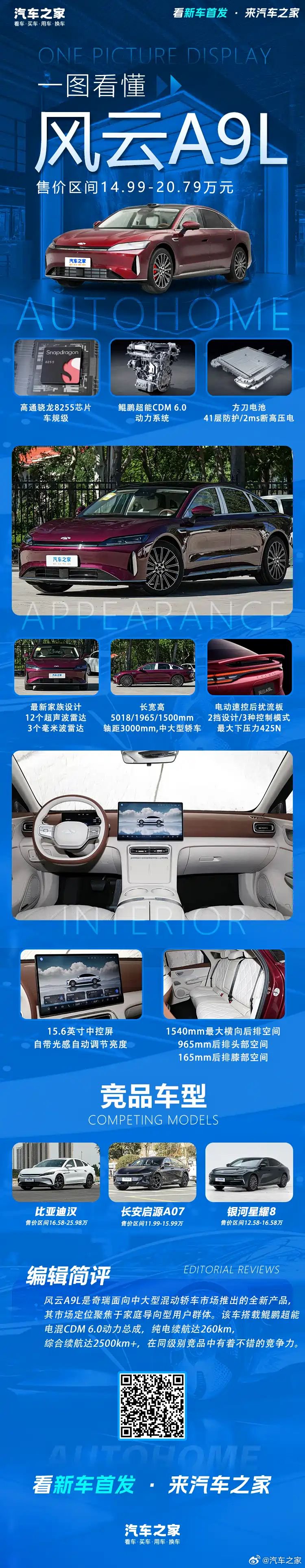 奇瑞风云A9L上市，售价14.99万起