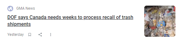 菲律宾GMA新闻网:菲律宾财政部表示,加拿大需要数周时间来运回垃圾