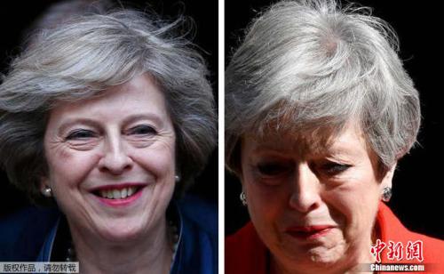 2016年初上任的特蕾莎(左)和2019年宣布辞职的特蕾莎。 2016年初上任的特蕾莎(左)和2019年宣布辞职的特蕾莎。