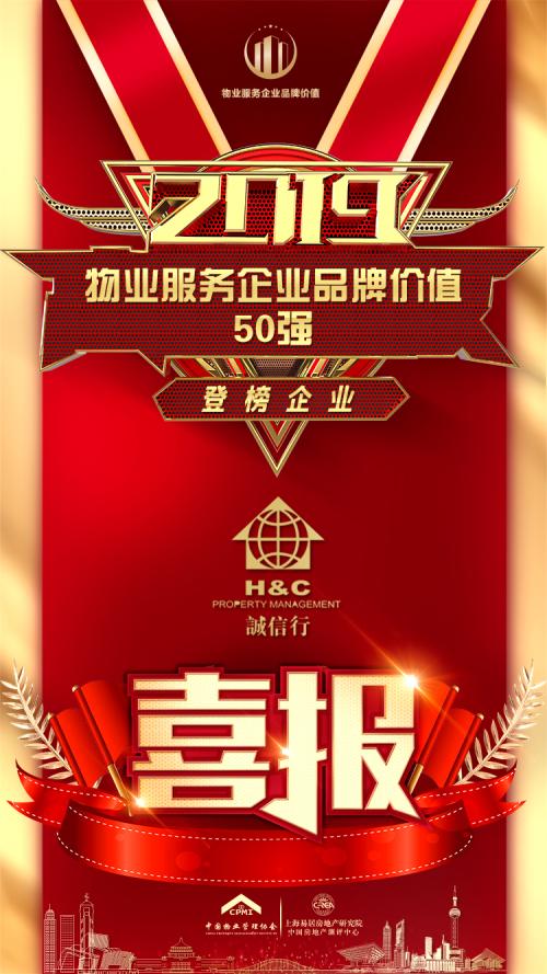 2019物业服务企业品牌价值50强