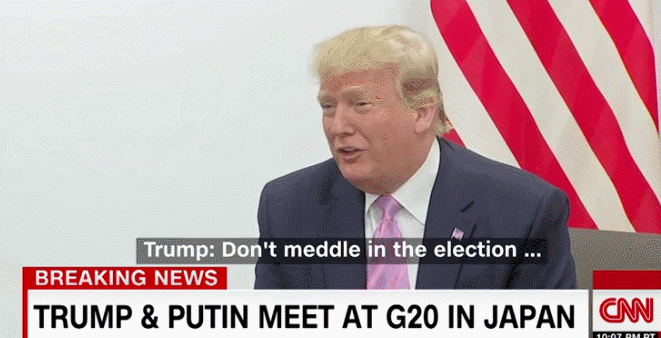 特朗普开玩笑说“请不要干预大选” 普京微笑回应