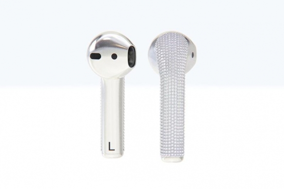 10000颗VVS天然钻石！设计师白金镶钻打造奢华AirPods