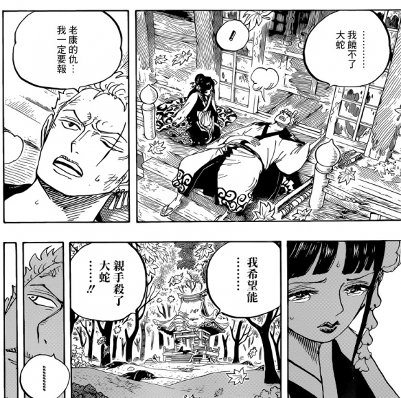 漫画《海贼王》第950话：希望我能亲手杀掉大蛇！