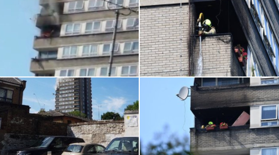 伦敦格伦费尔大厦附近公寓起火 60名消防员赴现场