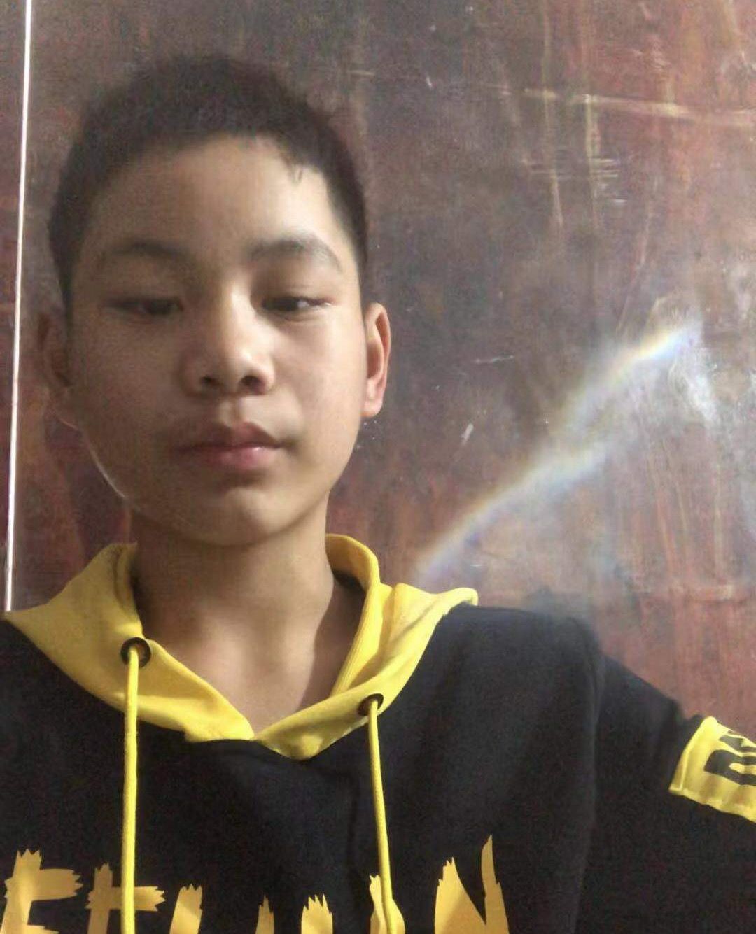 失联男孩程普。 受访者供图