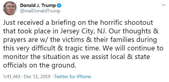 美又发生枪战 特朗普发推：刚收到可怕枪击案简