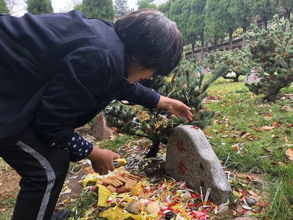 在反映案情的间隙，董淑英经常会抽时间到单波的坟前和死去的单波说说话。