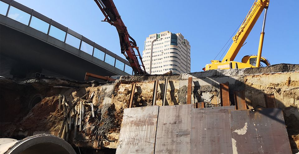  事故塌陷地点。新京报记者 黄启鹏 摄