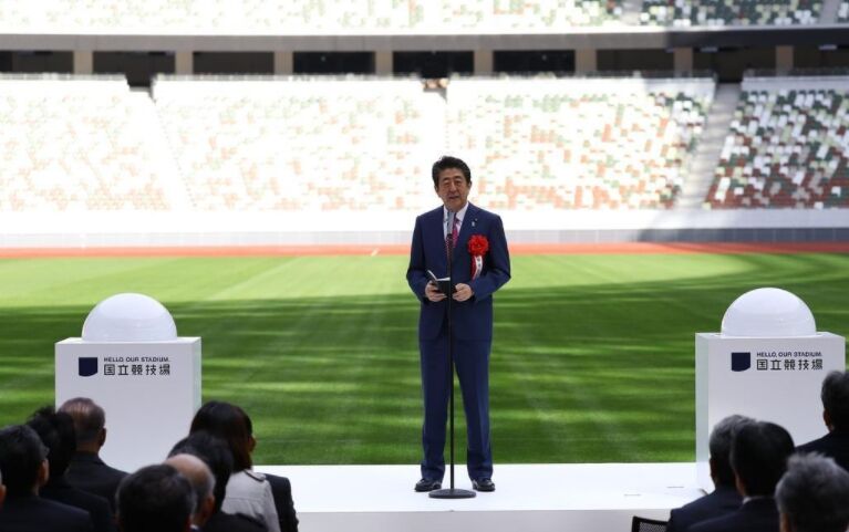安倍出席奥运主会场竣工仪式:向世界展现日本力