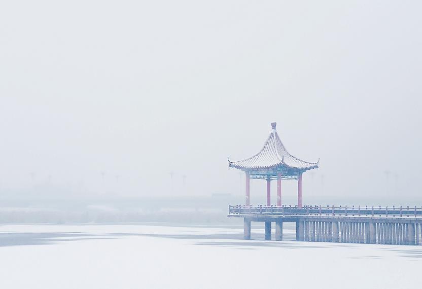 潮白河上的美景。