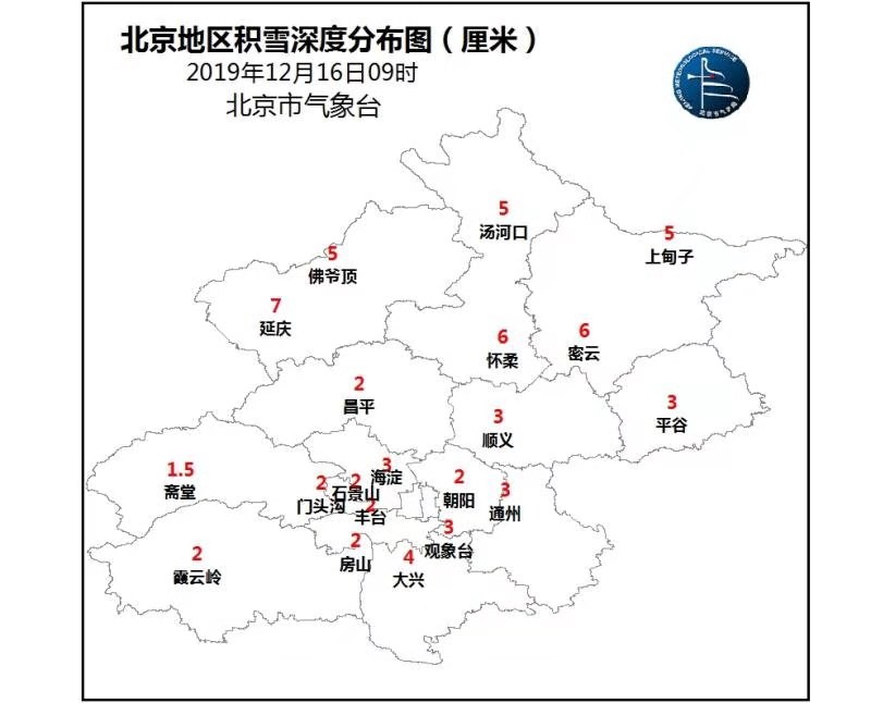 北京降雪预计中午前后结束 目前最大积雪为7厘米