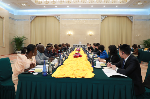  12月17日，全国政协中非友好小组与非洲国家青年议员交流座谈。白涛 摄