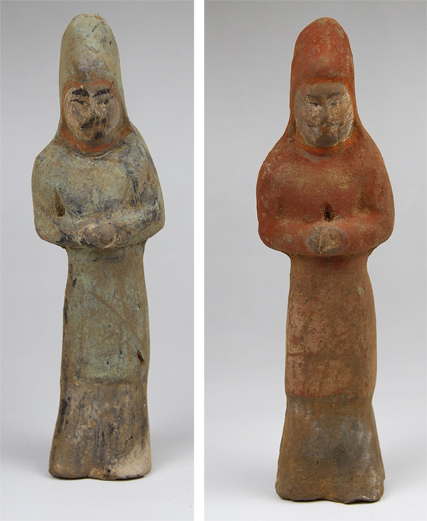 壁龛出土陶风帽俑