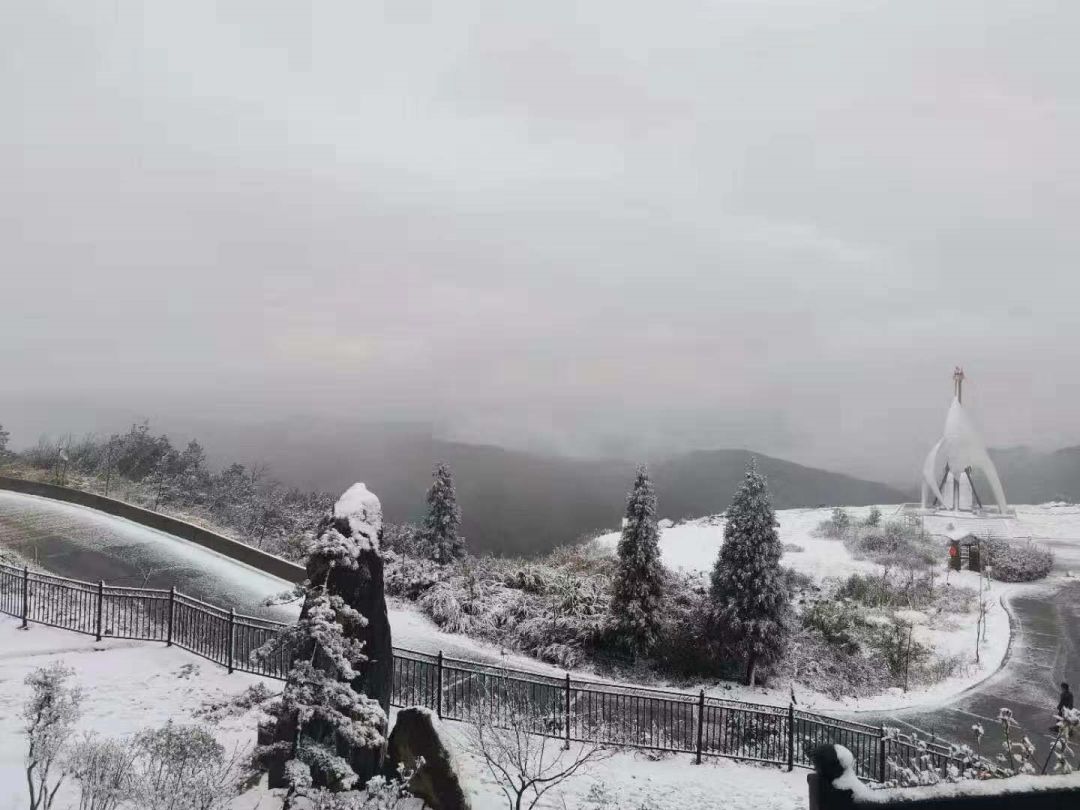 庐山作为南方最佳观雪地的庐山,也飘下了今冬首场初雪,瞬间给苍茫山岭、苍翠树木换上洁白的新装。