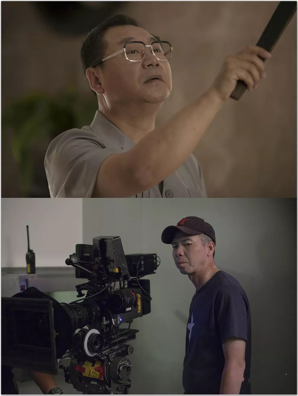 上:電影《私人訂制》劇照,范偉;下:馮小剛在《私人訂制》片場