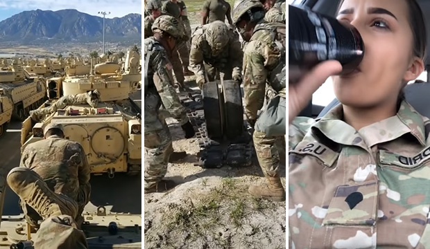  TikTok上的美军士兵自拍 图片来源：社交媒体截图