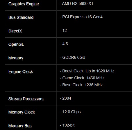 AMD RX 5600 XT显卡规格曝光:2304流处理器,6GB显存