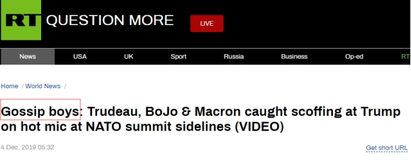 英媒曝光:特鲁多约翰逊马克龙私下“调侃”特朗