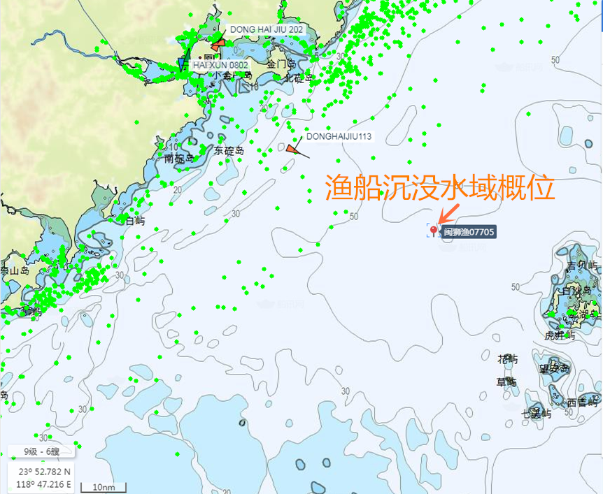 事发渔船遇险大概位置。福建海事局供图