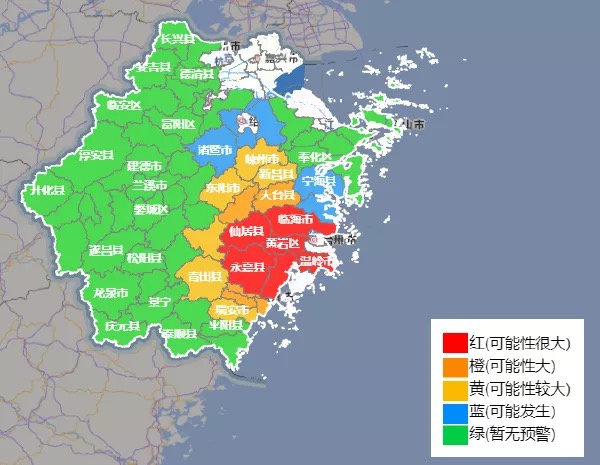 山洪灾害气象预警!浙江东南部局地发生山洪灾害可能性大