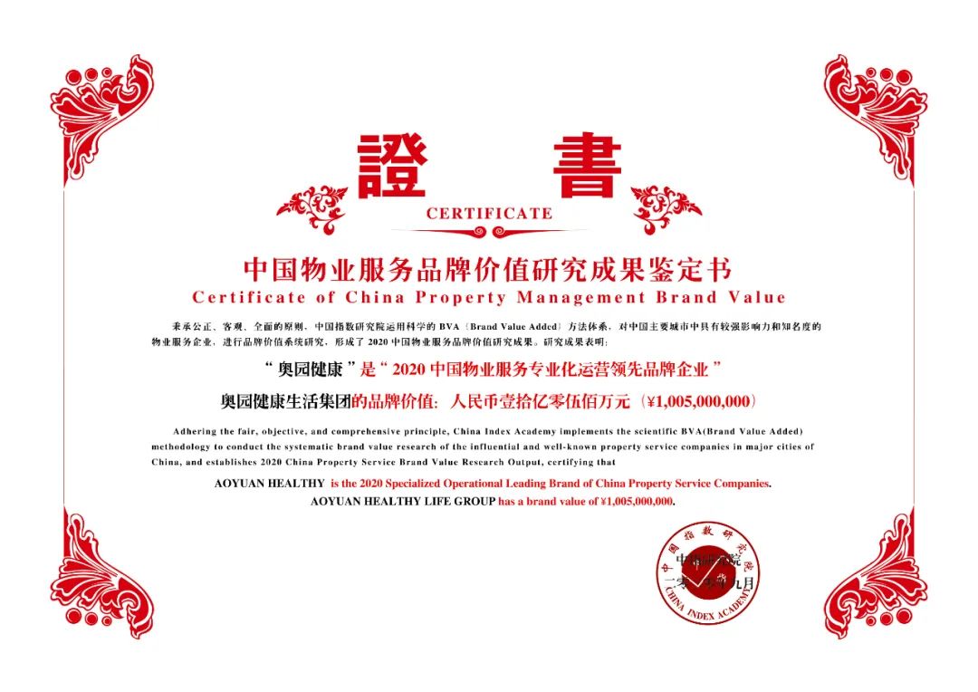图:奥园健康荣获