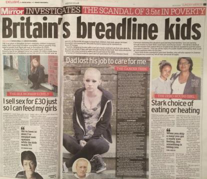 英国媒体以往曾多次介绍在温饱线上挣扎的贫困儿童。